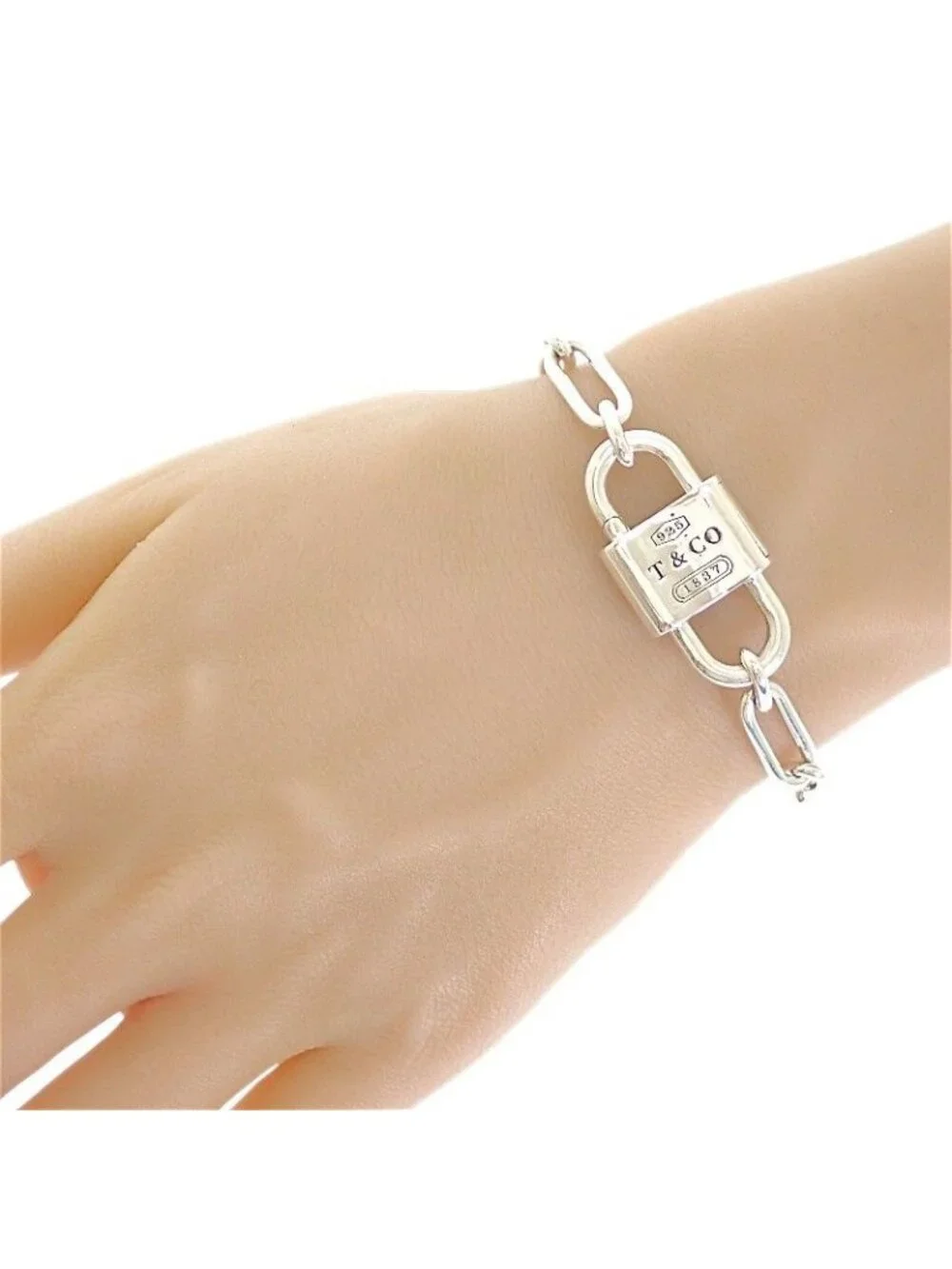 Tiffany & Co Large Double Lock XXL Bracelet Included 925 Sterling Silver